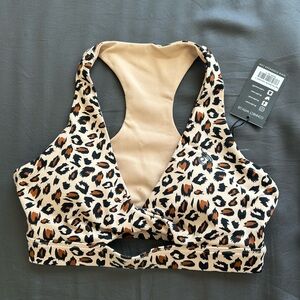Ryderwear Tan and Black Leopard Sports Bra